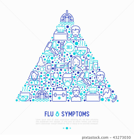 Flu and symptoms concept in triangle Flu and symptoms concept in triangle 43273030