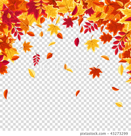 Autumn falling leaves. Nature background with red, orange, yellow foliage. Flying leaf. Season sale Autumn falling leaves. Nature background with red, orange, yellow foliage. Flying leaf. Season sale 43273299