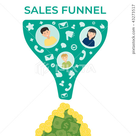 sales funnel vector flat illustration sales funnel vector flat illustration 43273517
