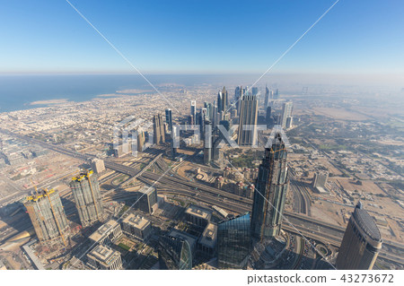 Aerial view of Downtown Dubai from Burj Khalifa, Dubai, United Arab Emirates. Aerial view of Downtown Dubai from Burj Khalifa, Dubai, United Arab Emirates. 43273672