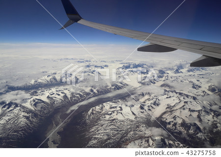 North American continent seen from the air near the border of Canada and the United States (Alaska) North American continent seen from the air near the border of Canada and the United States (Alaska) 43275758