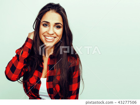 young happy smiling latin american teenage girl emotional posing 43277506