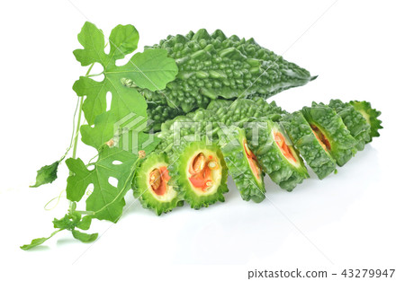 Freash Momordica charantia on white background 43279947