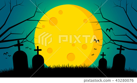 Tomb on ground front the moon Tomb on ground front the moon 43280076