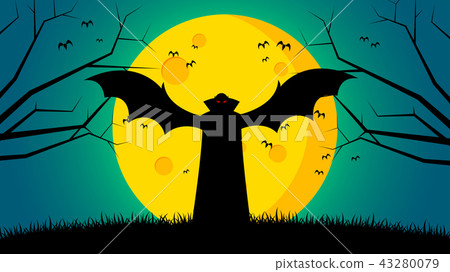 Dracula stand on ground front the moon Dracula stand on ground front the moon 43280079