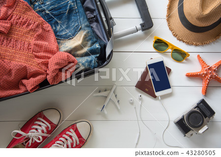 Travel accessories costumes. Passports, luggage,  43280505