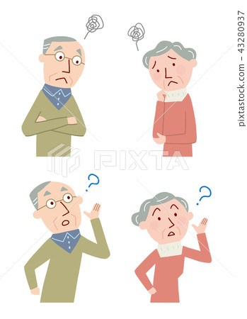 Facial expression of elderly people Facial expression of elderly people 43280937
