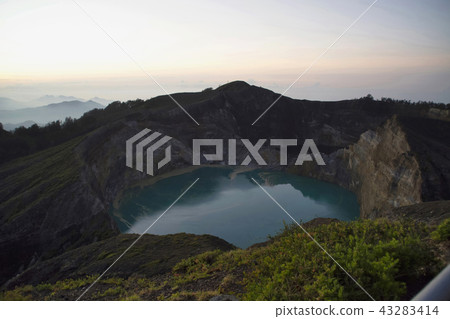 Aerial view of Kelimutu lake of Indonesia Aerial view of Kelimutu lake of Indonesia 43283414