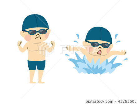 Men swimming - Stock Illustration [43283603] - PIXTA