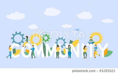 Community of people with Business standing near th 43285022