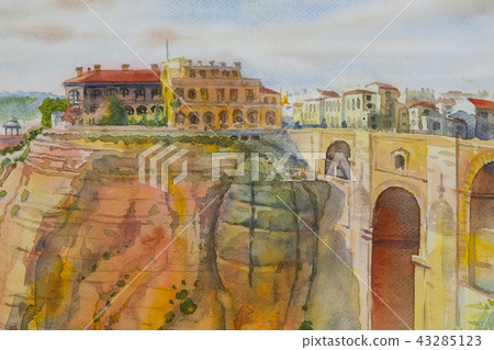 The Puente Nuevo New Bridge over Guadalevin River. 43285123