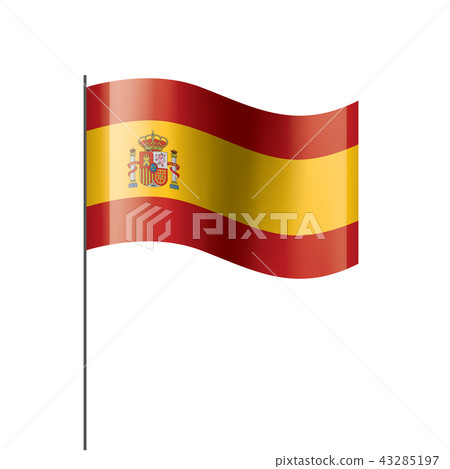 spain flag, vector illustration on a white background spain flag, vector illustration on a white background 43285197