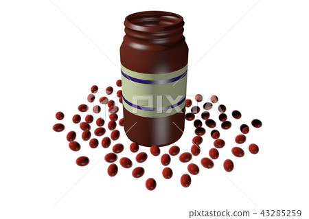 Illustration of supplements (white background) 43285259