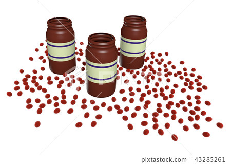 Illustration of supplements (white background) 43285261