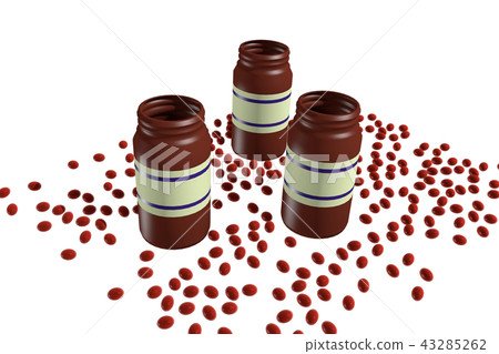 Illustration of supplements (white background) 43285262