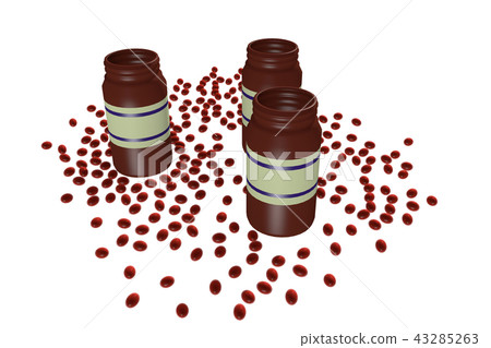 Illustration of supplements (white background) 43285263
