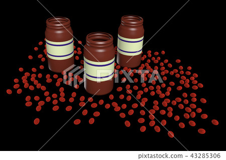 Illustration of supplements (black background) 43285306