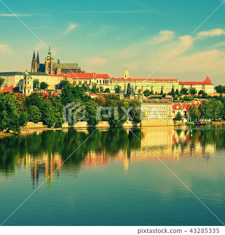 Prague, capital of the Czech Republic.Vltava river 43285335