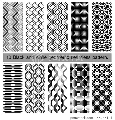 Black and white geometric seamless pattern. Black and white geometric seamless pattern. 43286121