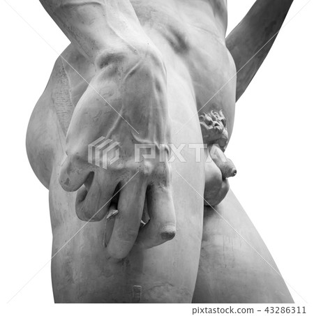 Hand of a famous statue by Michelangelo - David from Florence, isolated on white Hand of a famous statue by Michelangelo - David from Florence, isolated on white 43286311