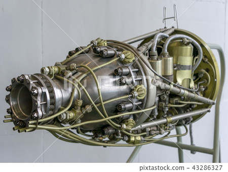 Rocket Side Silver Gold Hydraulic Lines Jumbled Together Space Vehicle 43286327