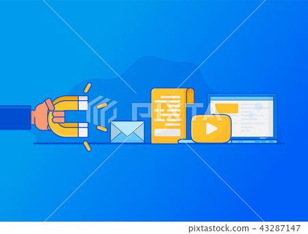 Attracting online customers. Inbound marketing. 43287147