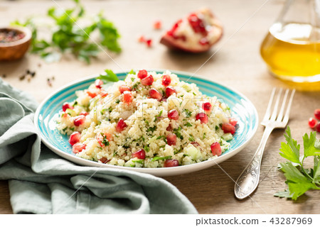 Tabbouleh, Middle Eastern couscous salad with pomegranate 43287969