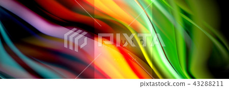 Rainbow fluid abstract shapes, liquid colors design, colorful marble or plastic wavy texture Rainbow fluid abstract shapes, liquid colors design, colorful marble or plastic wavy texture 43288211