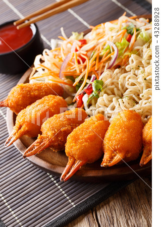 crab claws in breading, egg noodles crab claws in breading, egg noodles 43288928