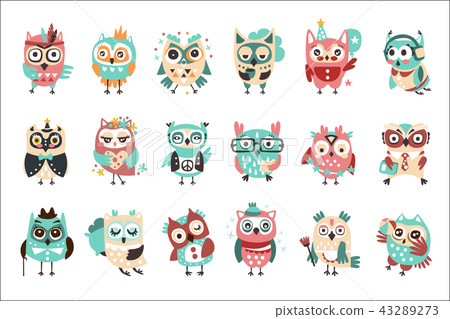 Stylized Design Owls Emoji Stickers Set Of Cartoon Childish Vector Characters With Funky Elements Stylized Design Owls Emoji Stickers Set Of Cartoon Childish Vector Characters With Funky Elements 43289273