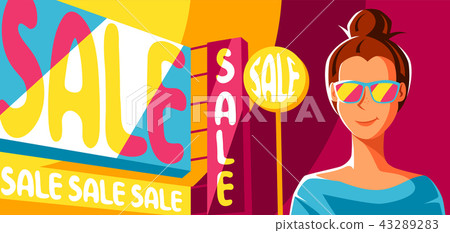 Cute girl goes on shopping. Cute girl goes on shopping. 43289283