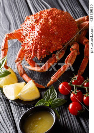 Delicious crab spider served with lemon Delicious crab spider served with lemon 43289939