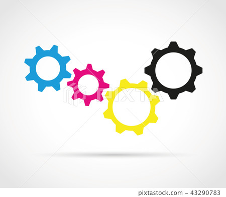 CMYK gears primary colors print 43290783
