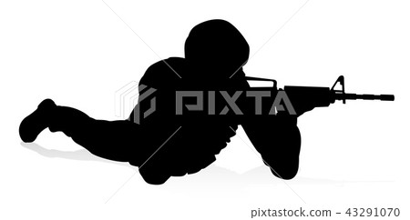 military clipart weapon prone shoot