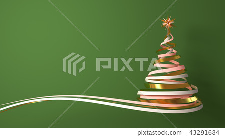 Christmas Tree From White, Pink And Gold Tapes... - Stock Illustration ...