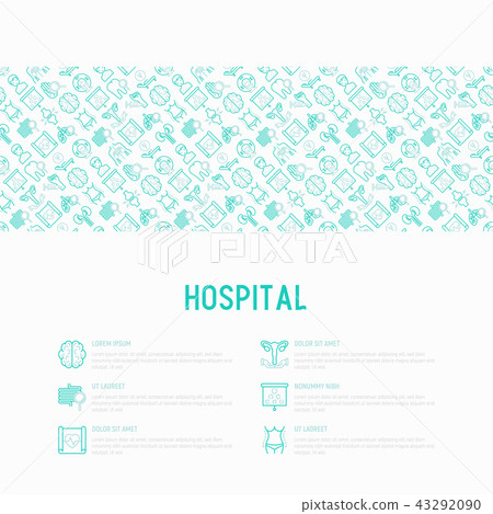 Hospital concept with thin line icons 43292090