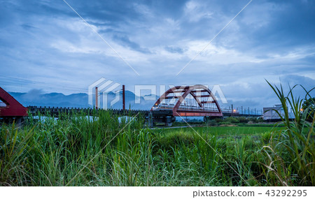 臺灣 花蓮 玉里 客城鐵橋 稻田 Hualien Red Bridge  台湾花蓮 43292295