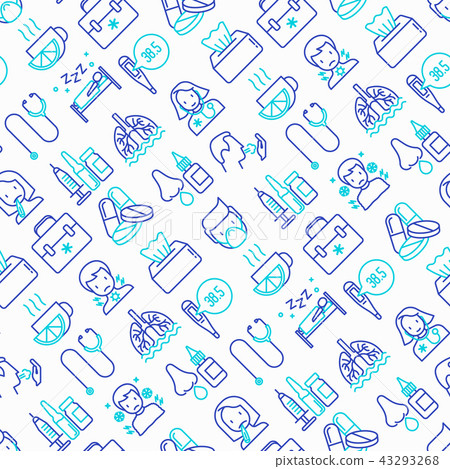 Flu and symptoms seamless pattern 43293268
