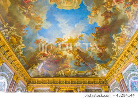 Ceiling Painting Between Versailles Palace Stock Photo