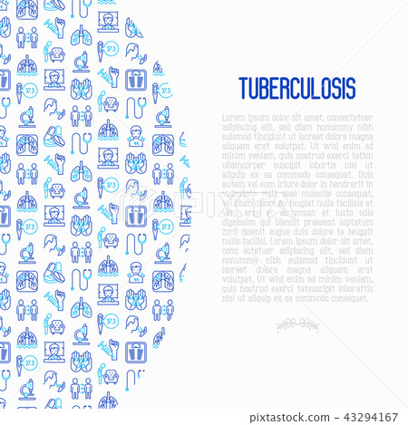 Tuberculosis concept with thin line icons Tuberculosis concept with thin line icons 43294167