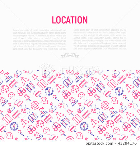 Location concept with thin line icons Location concept with thin line icons 43294170