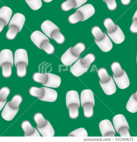 Realistic Detailed 3d Template Blank White Home Slippers Seamless Pattern Background. Vector Realistic Detailed 3d Template Blank White Home Slippers Seamless Pattern Background. Vector 43294672