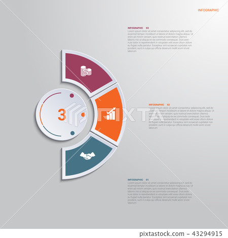 Template infographic 3 positions for text area. Template infographic 3 positions for text area. 43294915