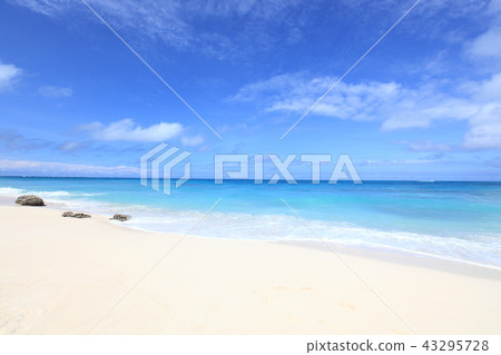 White sand beach and blue sea White sand beach and blue sea 43295728