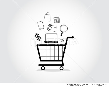 Shopping cart isolated icon Shopping cart isolated icon 43296246