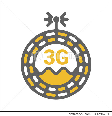 Unusual flat 3g logo icon with geometric pattern Unusual flat 3g logo icon with geometric pattern 43296261