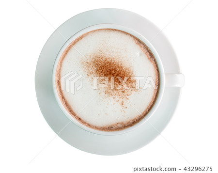Cocoa drink in white mug on white background. Cocoa drink in white mug on white background. 43296275