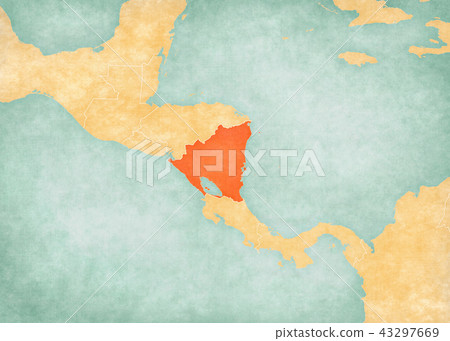 Map of Central America - Nicaragua - Stock Illustration [43297669] - PIXTA