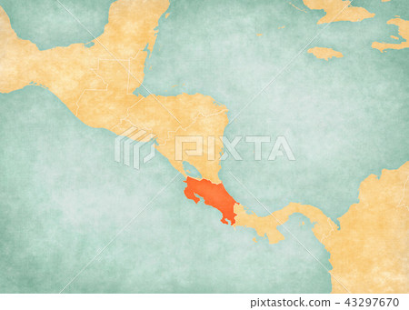 Map of Central America - Costa Rica 43297670