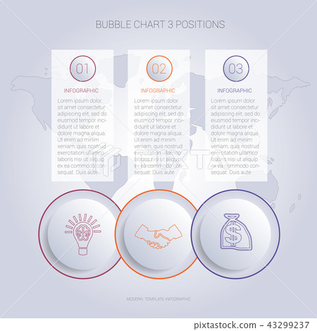 Infographics bubble chart template for 3 positions Infographics bubble chart template for 3 positions 43299237